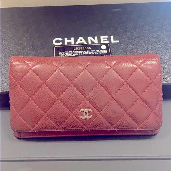 CHANEL Handbags - Authentic Chanel Yen Caviar Leather Wallet